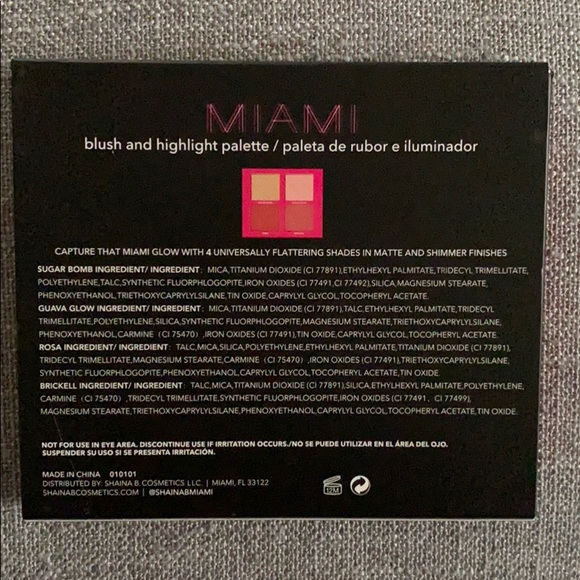 Shaina B. Miami blush and highlight palette. - Picture 4 of 4
